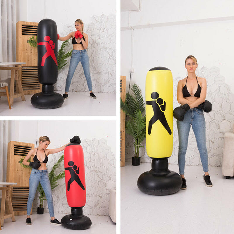 Inflatable boxing column punching bag.