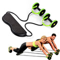 AB Roller Double Wheels Stretch Elastic Abdominal Resistance Pull Rope.