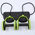 AB Roller Double Wheels Stretch Elastic Abdominal Resistance Pull Rope.