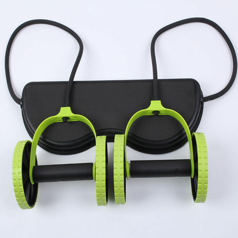 AB Roller Double Wheels Stretch Elastic Abdominal Resistance Pull Rope.