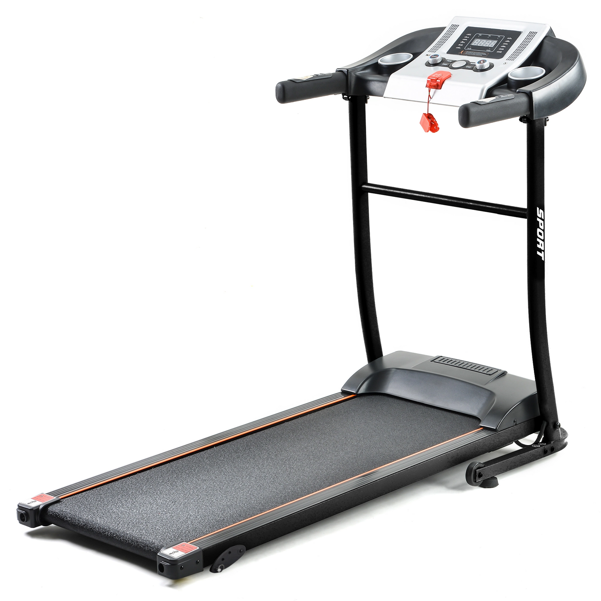 Folding Treadmill with Safety Lock with LCD Monitor.